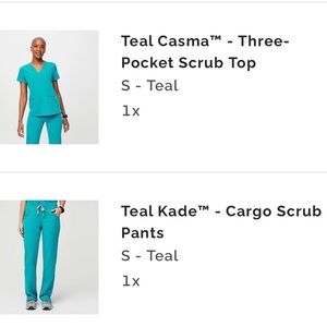 FIGS teal scrubs set